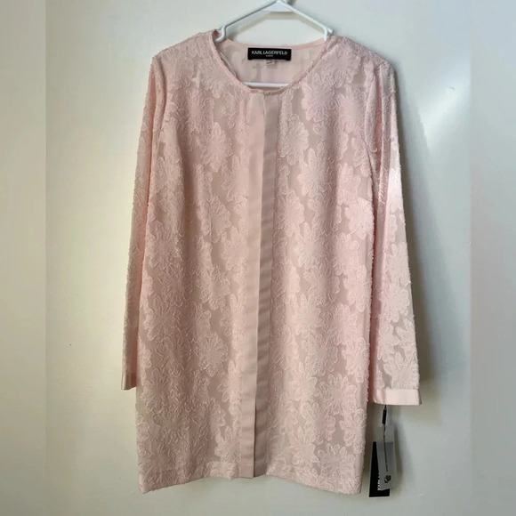 NWT Karl Lagerfeld Paris Pink Cardigan Floral - Picture 1 of 7